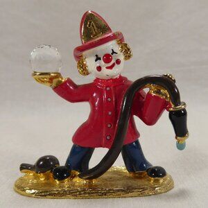 Spoontiques Pewter Fireman Fire Fighter Clown Painted Figurine Crystal KM438